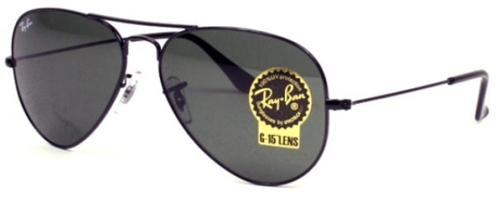 Ray Ban Aviator black frame G-15 lenses